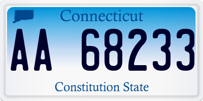 CT license plate AA68233