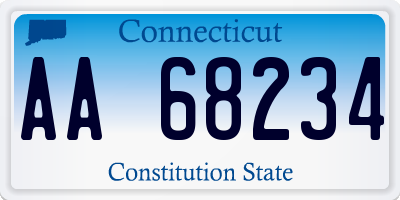 CT license plate AA68234