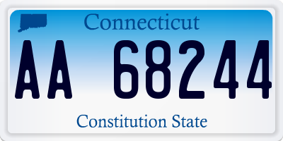 CT license plate AA68244