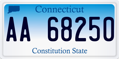 CT license plate AA68250
