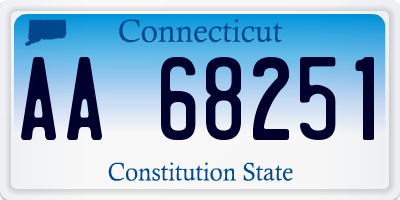 CT license plate AA68251