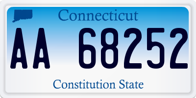 CT license plate AA68252
