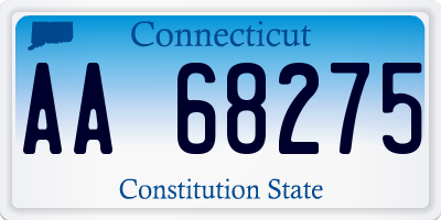 CT license plate AA68275