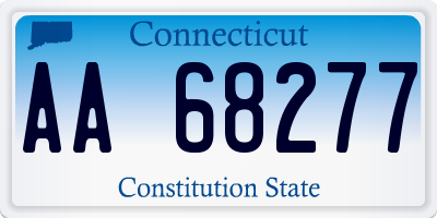 CT license plate AA68277