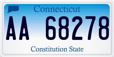 CT license plate AA68278