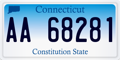 CT license plate AA68281