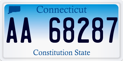 CT license plate AA68287