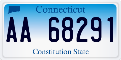 CT license plate AA68291