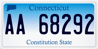 CT license plate AA68292