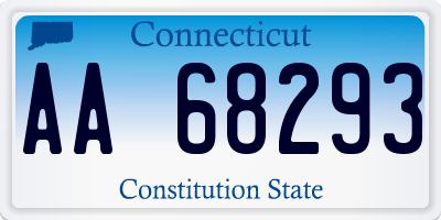 CT license plate AA68293