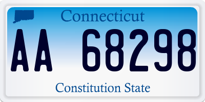 CT license plate AA68298