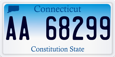 CT license plate AA68299