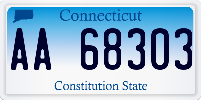 CT license plate AA68303