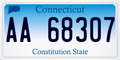 CT license plate AA68307