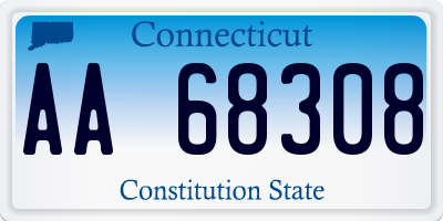 CT license plate AA68308