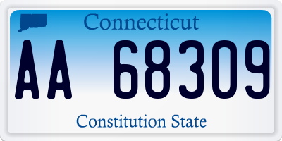 CT license plate AA68309