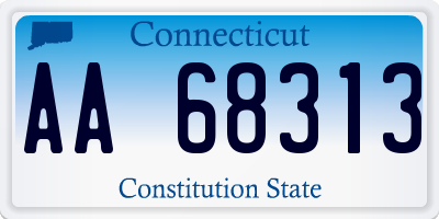 CT license plate AA68313