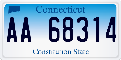 CT license plate AA68314