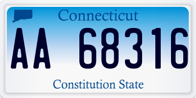 CT license plate AA68316