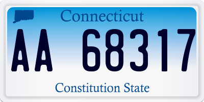 CT license plate AA68317