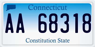 CT license plate AA68318