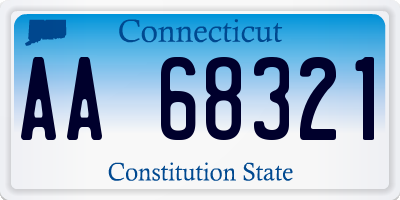 CT license plate AA68321