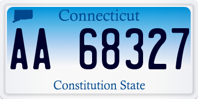 CT license plate AA68327