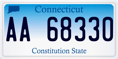 CT license plate AA68330