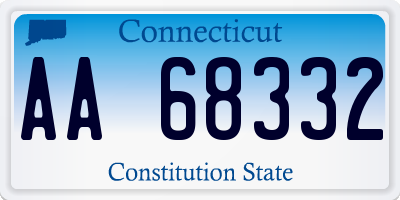 CT license plate AA68332