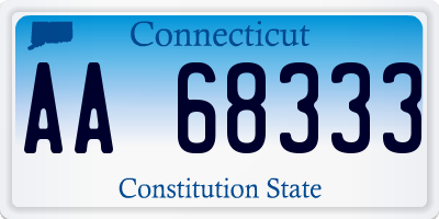 CT license plate AA68333