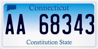 CT license plate AA68343