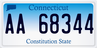 CT license plate AA68344