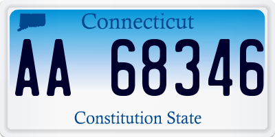 CT license plate AA68346