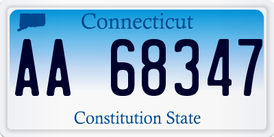 CT license plate AA68347