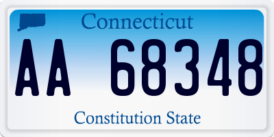 CT license plate AA68348