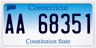 CT license plate AA68351