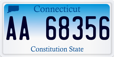 CT license plate AA68356