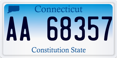 CT license plate AA68357