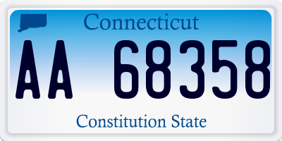 CT license plate AA68358