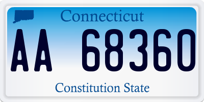 CT license plate AA68360