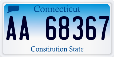 CT license plate AA68367