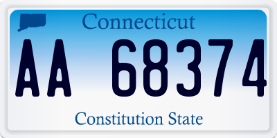 CT license plate AA68374