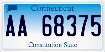 CT license plate AA68375