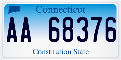 CT license plate AA68376