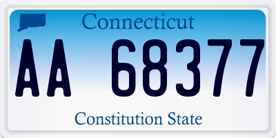 CT license plate AA68377