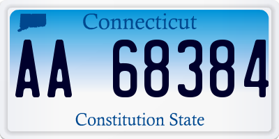 CT license plate AA68384