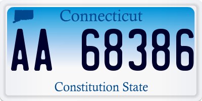 CT license plate AA68386