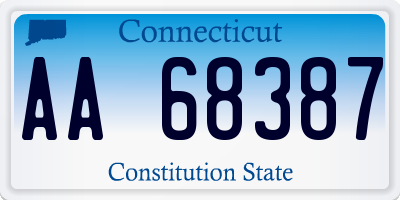 CT license plate AA68387