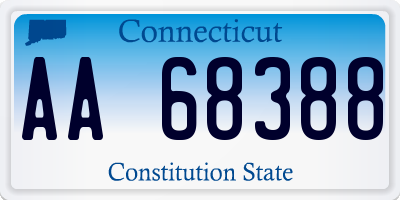 CT license plate AA68388