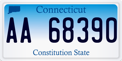 CT license plate AA68390